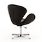 Manhattan Comfort Raspberry Faux Leather Adjustable Swivel Chair in Black and Polished Chrome AC038-BK - alternate 5
